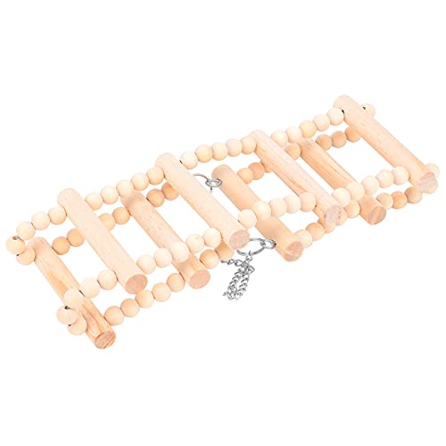 Qukaim Vogelleitern Rund Holz Kletterspielzeug Kreisförmige Schaukel Spielzeug für Papageien und Hamster Vogelkäfig Accories 40cm Lang Multifunktionales Design von Qukaim