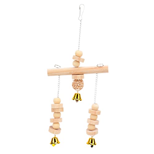 Qukaim Vogelschaukel Spielzeug mit Glocken Hängend Kauspielzeug für Papageien Mynah Aras Holz Ideal für Kleine Vögel Engagierende Hängematte Glocke Design Qukaim Vogelschaukel Spielzeug mit Glocken Hängend Kauspielzeug für Papageien Mynah Aras Holz Ideal für Kleine Vögel Engagierende Hängematte Glocke Design von Qukaim