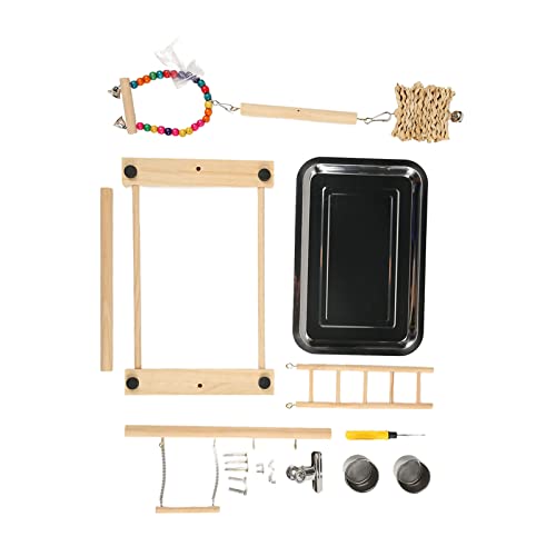 Qukaim Vogelschaukel aus Holz, mit Haken, sicheres bissfestes Design für Vogelspielplatz, Übung und Ligenzentwicklung, 76,2 cm Qukaim Vogelschaukel aus Holz, mit Haken, sicheres bissfestes Design für Vogelspielplatz, Übung und Ligenzentwicklung, 76,2 cm von Qukaim