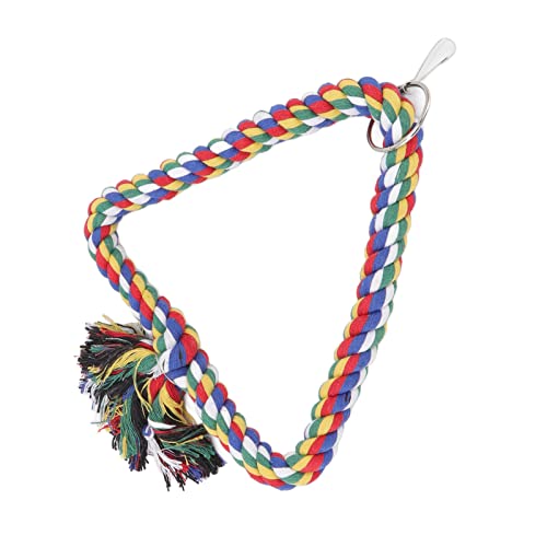 Qukaim Vogelschaukelspielzeug, dreieckig, bunt, Kletterseil, Sitzstange für Papageien und Nymphensittiche, 23 cm, Vogelkäfig-Akkory, lustiges Aktivitätsspielzeug Qukaim Vogelschaukelspielzeug, dreieckig, bunt, Kletterseil, Sitzstange für Papageien und Nymphensittiche, 23 cm, Vogelkäfig-Akkory, lustiges Aktivitätsspielzeug von Qukaim