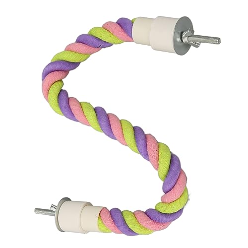 Qukaim Vogelseil-Sitzstange, buntes Kletterspielzeug aus Baumwollseil für Sittiche, Nymphensittiche, Lovebirds, Wellensittiche, 40 cm, lustige Schaukel für kleine Vögel Qukaim Vogelseil-Sitzstange, buntes Kletterspielzeug aus Baumwollseil für Sittiche, Nymphensittiche, Lovebirds, Wellensittiche, 40 cm, lustige Schaukel für kleine Vögel von Qukaim