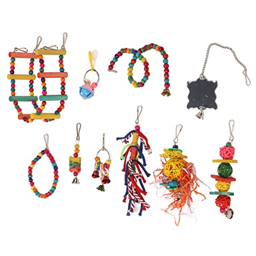 Qukaim Vogelspielzeug-Set, bunt – Papageienschaukel Kauspielzeug mit Haken für Sittiche und Nymphensittiche, inklusive Vogelhängematte und Glockenspielzeug, ideal für Vogelkäfige Qukaim Vogelspielzeug-Set, bunt – Papageienschaukel Kauspielzeug mit Haken für Sittiche und Nymphensittiche, inklusive Vogelhängematte und Glockenspielzeug, ideal für Vogelkäfige von Qukaim