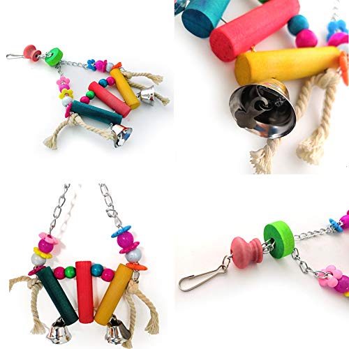 Qukaim Vogelspielzeug für Papageien, zum Klettern, Kauen, Hängespielzeug für Papageien und Vögel, buntes Kletterspielzeug, ideal zum Kauen und Spielen, Material von Qukaim