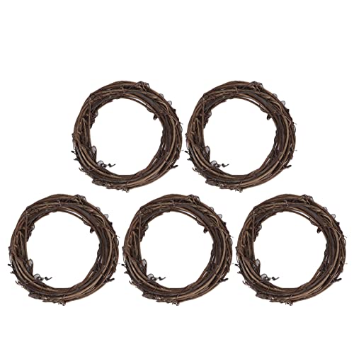 Qukaim Weinreben-Kranz-Ringe, Rattan-Ranken-Zweig-Reifen für DIY-Dekoration, Vogelspielzeug, 25,4 cm Durchmesser, ideal für Papageien und Kleintiere, 5 Stück Qukaim Weinreben-Kranz-Ringe, Rattan-Ranken-Zweig-Reifen für DIY-Dekoration, Vogelspielzeug, 25,4 cm Durchmesser, ideal für Papageien und Kleintiere, 5 Stück von Qukaim