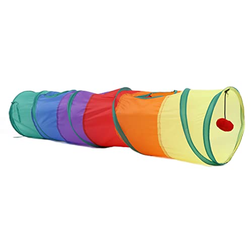 Qukaim Zusammenklappbares Tunnelspielzeug Lustige Katze Feder Stick Interaktiver Handheld Katzentunnel, Zusammenklappbares Labyrinth Spielzeug mit Bällen, Pet Play Tunnel für Katzen, Kätzchen und Qukaim Zusammenklappbares Tunnelspielzeug Lustige Katze Feder Stick Interaktiver Handheld Katzentunnel, Zusammenklappbares Labyrinth Spielzeug mit Bällen, Pet Play Tunnel für Katzen, Kätzchen und von Qukaim