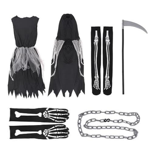 Qukoielly Kinder Halloween Kostüm - Halloween Grusel-Cosplay Kostümset | Vampir Cosplay Festival Outfit für Kleinkinder und Mädchen für Zombie Party Karneval und Maskerade von Qukoielly