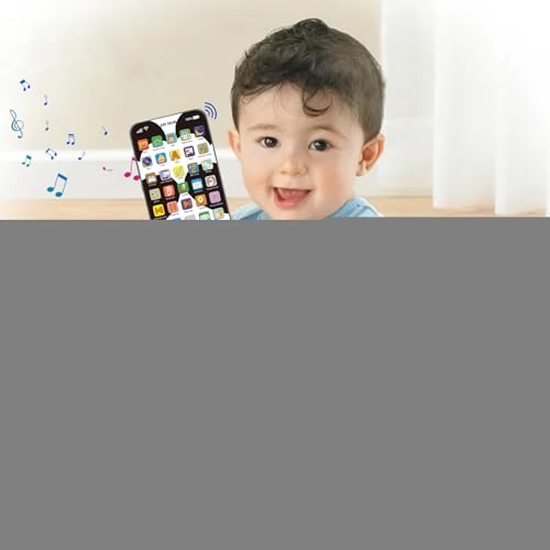 Qukoielly Kinderspielzeug Smartphone - Frühkindliches Mobiltelefon - Mit Leuchtfunktion & Lerninhalten Wiederaufladbar von Qukoielly