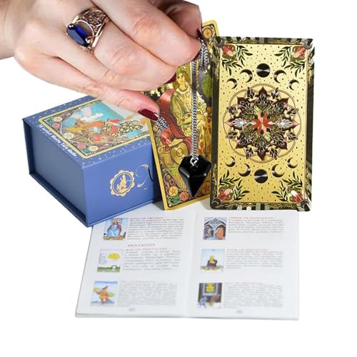 Qukoielly Tarotkarten Für Anfänger,80 Stück Tarot Karten Set,Schritt für Schritt Spielanleitung Enthalten | Für Reise Alltag Erwachsene Kinder von Qukoielly