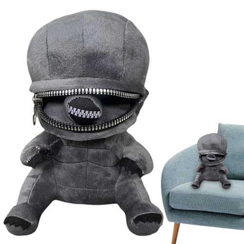 Qumiuu Cartoon Character Kuscheltier | Reissverschluss Mund Cartoon Plüschtier,Weiche Figur Dekoration Für Kinder Mädchen Erwachsene Sofa Schlafzimmer Auto Valentinstag Geburtstag Freundin von Qumiuu