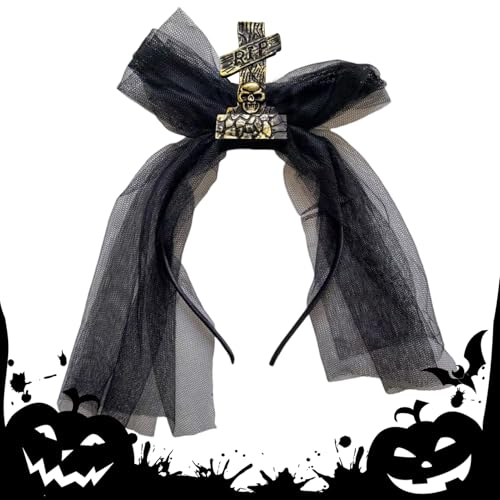 Qumiuu Halloween Kopfband - Gothic Cosplay Grabstein Haarreif Für Damen - Gruseliges Halloween Kostüm Zubehör Kopfschmuck Für Maskenbälle Bühnenshow Party Cosplay von Qumiuu