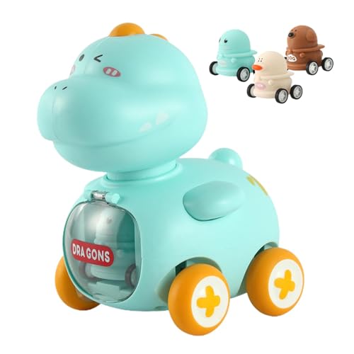 Qumiuu Spielzeugautos für Kinder,Kinderautospielzeug,Spielzeugautos in Cartoon-Dinosaurierform mit Mini-Katapultautos - Multifunktionales Kinderautospielzeug-Spielset mit weichen Gummirädern für von Qumiuu