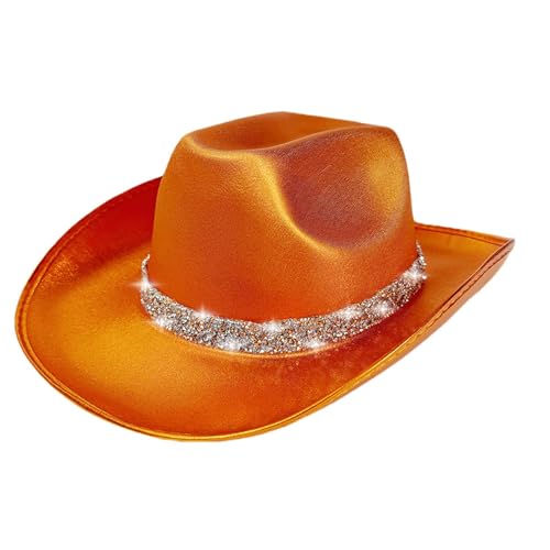 Qumiuu Western Cowgirl Hut, Western Cowboy Hut - Cosplay -Kostüm Glitter Disco Outfit,Western -Frauen -Männer Kostümhut für Leistung, Bühne, Rollenspiel, Halloween Qumiuu Western Cowgirl Hut, Western Cowboy Hut - Cosplay -Kostüm Glitter Disco Outfit,Western -Frauen -Männer Kostümhut für Leistung, Bühne, Rollenspiel, Halloween von Qumiuu