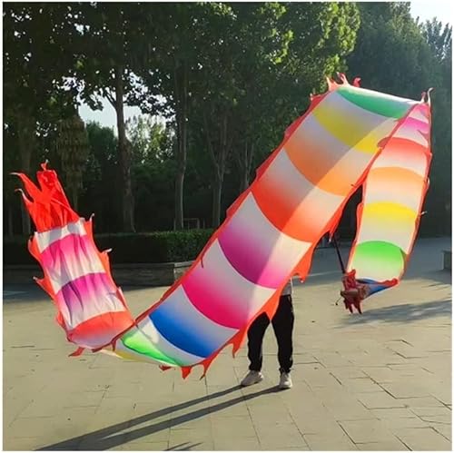 HXR Chinesischer Drachentanz Band 3D Chinesische Tanzschlangen mit Drachenmuster, chinesische Folklore-Aktivität, Drachentanzbänder, Fitnessgeräte for Erwachsene und Kinder im Freien Outdoor Sport Fi von Qunine
