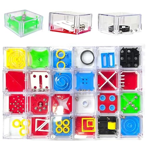 24 Stück 3D Geduldsspiele Mini Denkspiel, Geschicklichkeitsspiele - Fördert die Konzentration, Spielzeug Mitgebsel Kindergeburtstag, Geduldsspiel Kinder Erwachsene Stress ablassen 24 Stück 3D Geduldsspiele Mini Denkspiel, Geschicklichkeitsspiele - Fördert die Konzentration, Spielzeug Mitgebsel Kindergeburtstag, Geduldsspiel Kinder Erwachsene Stress ablassen von Qunkun