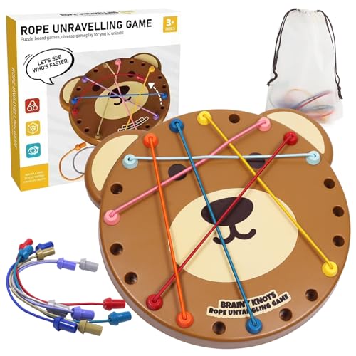 Brainy Knots Spiel, Buntes Gedrehtes Seil Sortier Puzzlespiel, Interactive Rope Challenge Spiel, Seil Puzzles Spiel Brettspiel, für die Interaktion mit der Familie von Qunkun