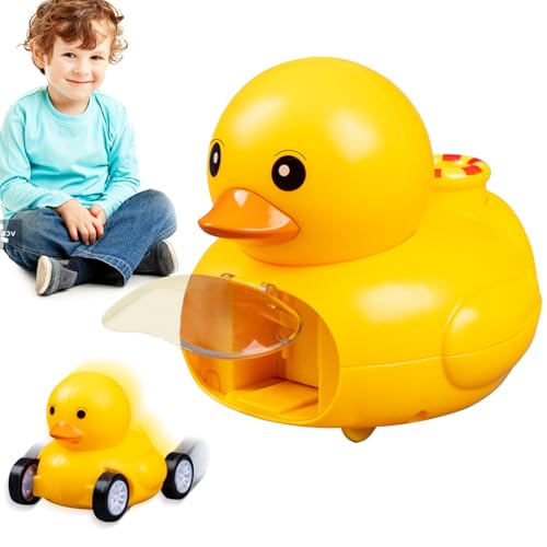 Entlein Auswurffahrzeug Spielzeug, Katapultauto Spielzeug, Cartoon-Auto für Kinder, Geschenke für Kinder ab 3 Jahr Jungen Mädchen, Lernspielzeug Cartoon Auto von Qunkun