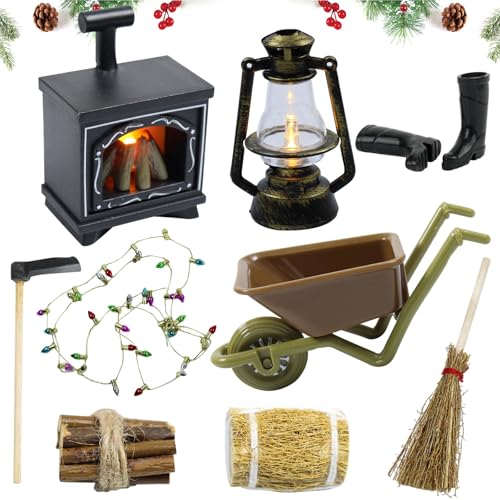 Puppenhaus Kamin, Wichtel Zubehör Set Mini Lagerfeuer, Puppenhaus Zubehör Weihnachtswichtel Zubehör, Wichtelzubehör Led Kamin Wichtel Zubehör Weihnachten, Warme, Gemütliche Atmosphäre Puppenhaus Kamin, Wichtel Zubehör Set Mini Lagerfeuer, Puppenhaus Zubehör Weihnachtswichtel Zubehör, Wichtelzubehör Led Kamin Wichtel Zubehör Weihnachten, Warme, Gemütliche Atmosphäre von Qunkun