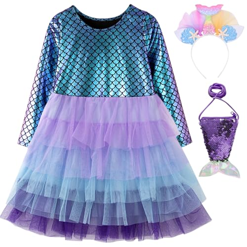 Qunkun Meerjungfrau Kleid, Prinzessin Kleid Mädchen, Meerjungfrauen Kostüm Mädchen Kinder 5-6 Jahr, Prinzessin Kostüm Mädchen für Halloween Karneval Cosplay Party Qunkun Meerjungfrau Kleid, Prinzessin Kleid Mädchen, Meerjungfrauen Kostüm Mädchen Kinder 5-6 Jahr, Prinzessin Kostüm Mädchen für Halloween Karneval Cosplay Party von Qunkun