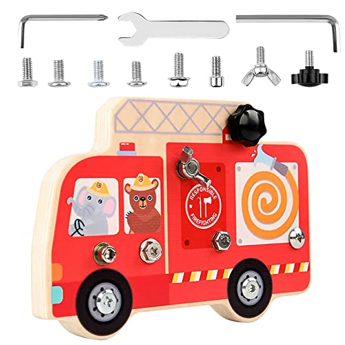 Montessori Holz Schraubbrett, Feuerwehr Spielzeug für Kinder, Kindergarten Lehrhilfen Pädagogisches Set, Baby Fahrzeug Schrauben Set Ab 3 Jahre Montessori Holz Schraubbrett, Feuerwehr Spielzeug für Kinder, Kindergarten Lehrhilfen Pädagogisches Set, Baby Fahrzeug Schrauben Set Ab 3 Jahre von Qunkun