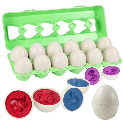 Qunkun Montessori Spielzeug, Passende Eier, Eier Spielzeug, Eier Kinder Passendes, Ostereier Plastik, Ostereier Eier Spielzeug, Lern Plastik Eier, Farbe und Form Eier für Kleinkinder Ostern Geschenke von Qunkun