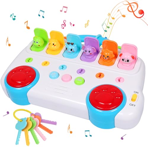 Pop up Spielzeug Baby, Baby Spielzeug ab 12 Monate, Motorikspielzeug ab 1 Jahr, Pop Up Activity Spielzeug Tieren, Musikalische Sensorikspielzeug, Montessori Spielzeug für Grobmotorik und Feinmotorik Pop up Spielzeug Baby, Baby Spielzeug ab 12 Monate, Motorikspielzeug ab 1 Jahr, Pop Up Activity Spielzeug Tieren, Musikalische Sensorikspielzeug, Montessori Spielzeug für Grobmotorik und Feinmotorik von Qunkun