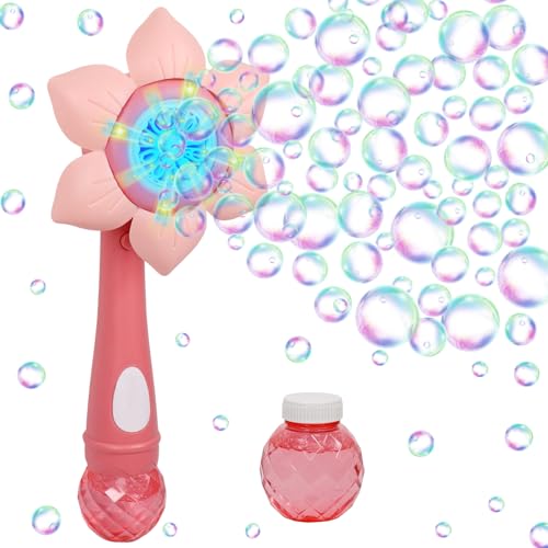 Seifenblasenmaschinen Kinder, Seifenblasen Stab Elektrisch, Seifenblasen Fantastischer Seifenblasenmacher, Seifenblasenmaschine Mädchen, Geschenk für Kinder Geburtstag Outdoor Party Hochzeit (PINK) von Qunkun
