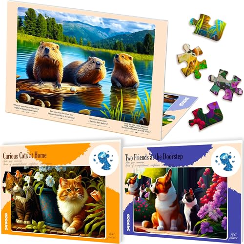 100 Pieces Dementia Puzzles for Elderly - Large Piece Activities Products for Seniors by QUOKKA - 3 Alzheimers Jigsaw Puzzle Games for Adults with Animals - Cognitive Gifts Toys for Men and Women von Quokka