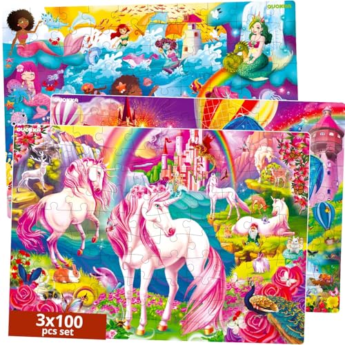 100 Teile Puzzle ab 4 5 6 Jahre – 3 Groß Spiele für Mädchen und Jungen von QUOKKA – Kinder Spielzeug mit Einhorn Prinzessin und Tieren – Bodenpuzzles Geschenk für 7 8 Jährige 100 Teile Puzzle ab 4 5 6 Jahre – 3 Groß Spiele für Mädchen und Jungen von QUOKKA – Kinder Spielzeug mit Einhorn Prinzessin und Tieren – Bodenpuzzles Geschenk für 7 8 Jährige von Quokka