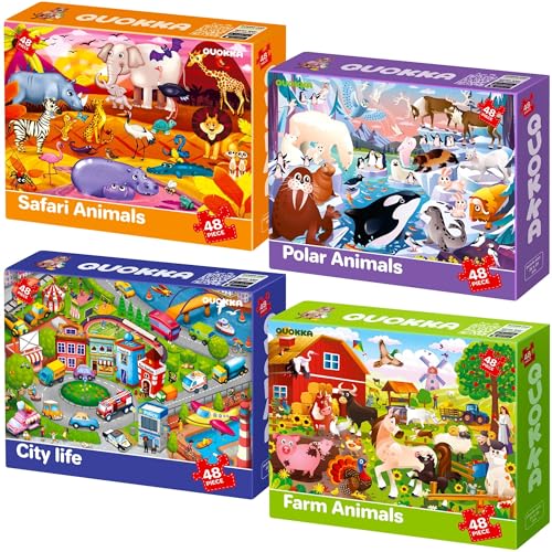 3 Set Puzzle ab 3 4 5 Jahre - 36 STK Größ Spielzeug Puzzle ab 2 3 4 Jahre von QUOKKA - Kinderspiele Fur Jungen and Madchen von Quokka