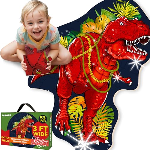 Giant Shaped Puzzles for Kids Ages 4-6 - 2x3 Feet 48 Piece Puzzles for Toddlers 3-5 by QUOKKA - Large Floor Educational Kids Puzzles Ages 2-4 - TREX Activity Game Toy for Boys and Girls von Quokka