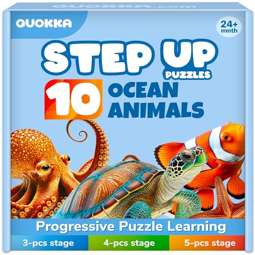 QUOKKA Spielzeug Puzzle Ab 2 3 Jahre - Meerestiere Spiele ab 3-5 Jahre - 8 Realistische Tierformen - 40 Große Teile Geschenk Für Junge und Mädchen QUOKKA Spielzeug Puzzle Ab 2 3 Jahre - Meerestiere Spiele ab 3-5 Jahre - 8 Realistische Tierformen - 40 Große Teile Geschenk Für Junge und Mädchen von Quokka