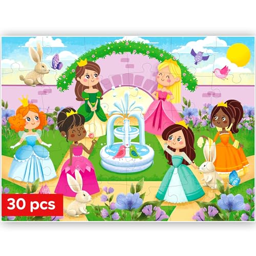 QUOKKA Puzzle 30 Teile Kinder 3 4 Jahren - Solo Puzzle 3 Jahre Mädchen - Prinzessin Lernpuzzle Spielzeug Kinder ab 4 5 6 Jahren - Spiele Geschenk für Jungen und Mädchen von Quokka