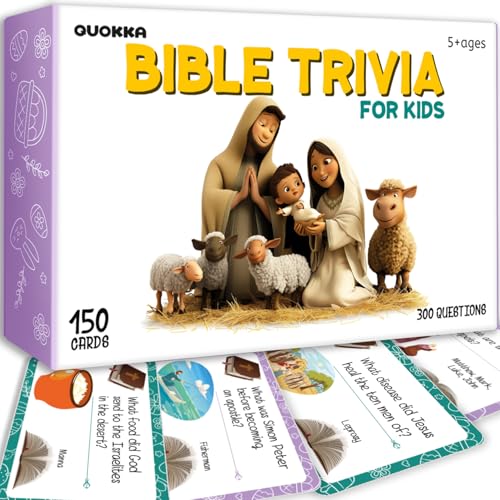 QUOKKA Bible Trivia Game for Kids | Fellowships and Bible Study 150 Cards - A Great Christian Gift QUOKKA Bible Trivia Game for Kids | Fellowships and Bible Study 150 Cards - A Great Christian Gift von Quokka