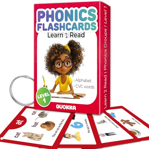 QUOKKA English Alphabet CVC Flash Cards | Learn to Read Cards for Kids Ages 3-5 and 4-8 | Phonics Cards for Toddlers 2-4 Years and Kindergarten | Reading Tools for Early Literacy & Phonemic Awareness von Quokka