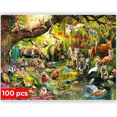 QUOKKA Puzzle 100 Teile Kinder - Solo Puzzle ab 4 5 6 Jahre Für Mädchen und Jungen - Spielzeug zum Lernen von Waldtieren - Spiele Geschenk für Mädchen und Jungen 7 8 9 QUOKKA Puzzle 100 Teile Kinder - Solo Puzzle ab 4 5 6 Jahre Für Mädchen und Jungen - Spielzeug zum Lernen von Waldtieren - Spiele Geschenk für Mädchen und Jungen 7 8 9 von QUOKKA