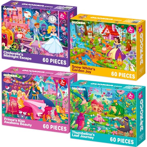 QUOKKA Puzzle ab 4 5 Jahre - 4x60 Teile Puzzle Mädchen ab 5 6 Jahre - Lernspielzeug Märchen für Kleinkinder - Geschenk Spielzeug für Kinder 6 7 8 Jahre QUOKKA Puzzle ab 4 5 Jahre - 4x60 Teile Puzzle Mädchen ab 5 6 Jahre - Lernspielzeug Märchen für Kleinkinder - Geschenk Spielzeug für Kinder 6 7 8 Jahre von Quokka