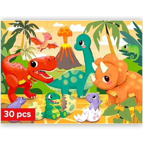QUOKKA Puzzles für Kinder im Alter von 3-5 Jahren - 30 Teile Puzzles für Kleinkinder 2-4 - Dinosaurier Lernpuzzle für Kinder von 4-6 Jahren - Lernspielzeug für Jungen und Mädchen QUOKKA Puzzles für Kinder im Alter von 3-5 Jahren - 30 Teile Puzzles für Kleinkinder 2-4 - Dinosaurier Lernpuzzle für Kinder von 4-6 Jahren - Lernspielzeug für Jungen und Mädchen von Quokka