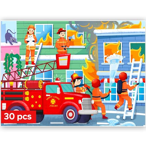 QUOKKA Puzzles für Kinder im Alter von 3-5 Jahren - 30 Teile Puzzles für Kleinkinder 2-4 - Feuerwehr-Lernpuzzle für Kinder von 4-6 Jahren - Lernspielzeug für Jungen und Mädchen QUOKKA Puzzles für Kinder im Alter von 3-5 Jahren - 30 Teile Puzzles für Kleinkinder 2-4 - Feuerwehr-Lernpuzzle für Kinder von 4-6 Jahren - Lernspielzeug für Jungen und Mädchen von QUOKKA