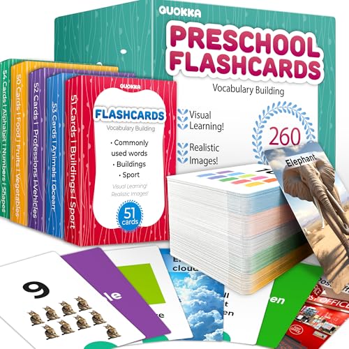 QUOKKA Sight Words Learning Flash Cards 5x52-260 Cards - Nouns Realistic - 16 Topics - Writing Practive - Words&Sentences QUOKKA Sight Words Learning Flash Cards 5x52-260 Cards - Nouns Realistic - 16 Topics - Writing Practive - Words&Sentences von Quokka