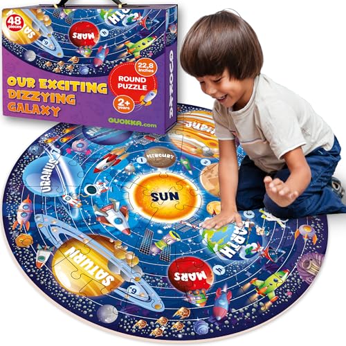 QUOKKA Riesen Bodenpuzzle ab 3 4-48-teilige Groß Rundpuzzle Für Kinder - Sonnensystem Kinderspielzeug ab 4 5 Jahre - Rundes Puzzle Geschenke Für 5 6 8 Jährige Jungen und Mädchen QUOKKA Riesen Bodenpuzzle ab 3 4-48-teilige Groß Rundpuzzle Für Kinder - Sonnensystem Kinderspielzeug ab 4 5 Jahre - Rundes Puzzle Geschenke Für 5 6 8 Jährige Jungen und Mädchen von Quokka