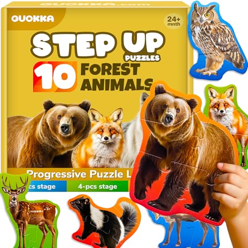 QUOKKA Spielzeug Puzzle Ab 2 3 Jahre - Waldtiere Spiele ab 3-5 Jahre - 8 Realistische Tierformen - 40 Große Teile Geschenk Für Junge Und Mädchen QUOKKA Spielzeug Puzzle Ab 2 3 Jahre - Waldtiere Spiele ab 3-5 Jahre - 8 Realistische Tierformen - 40 Große Teile Geschenk Für Junge Und Mädchen von Quokka