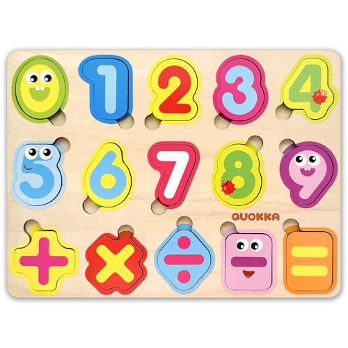 QUOKKA Spielzeug Puzzle ab 1 2 Jahre - Montessori Holzpuzzle 1 Jahr - ABC-Zahlen Kinderspielzeug ab 2 3 Jahre - Lernspiele für Klinekinder - Geschenk für Mädchen and Junge QUOKKA Spielzeug Puzzle ab 1 2 Jahre - Montessori Holzpuzzle 1 Jahr - ABC-Zahlen Kinderspielzeug ab 2 3 Jahre - Lernspiele für Klinekinder - Geschenk für Mädchen and Junge von Quokka
