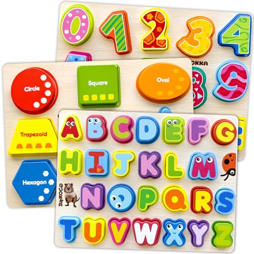 QUOKKA Spielzeug ab 1 2 3 Jahre - Dicke Montessori Holz Puzzle Spiele für Kinder ab 4 - Geschenk Kinderspielzeug für Mädchen and Junge - Lernspiele Steckpuzzle mit Zahlen Tiere Formen QUOKKA Spielzeug ab 1 2 3 Jahre - Dicke Montessori Holz Puzzle Spiele für Kinder ab 4 - Geschenk Kinderspielzeug für Mädchen and Junge - Lernspiele Steckpuzzle mit Zahlen Tiere Formen von Quokka