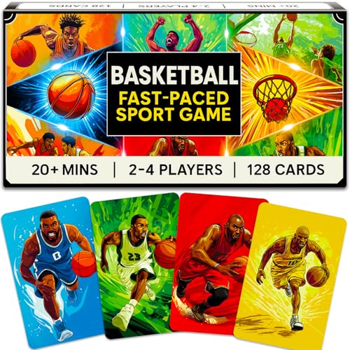 QUOKKA Basketball-Kartenspiel für Kinder und Erwachsene – 128 Karten und einfache Regeln – schnelles und lustiges Matching-Spiel – 2–8 Spieler – ab 8 Jahren – perfekt für Familienspielabend, Reisen von QUOKKA