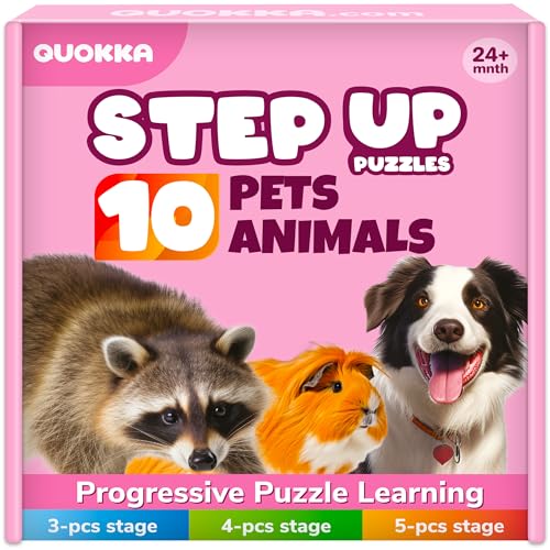 QUOKKA Step Up Puzzles for Toddlers 2-4 - Realistic Animal Toddler Puzzles Ages 1-3 - 40 Big Piece Puzzles for Kids 3-5 Years Old - Large Pieces Puzzle Toy for Children QUOKKA Step Up Puzzles for Toddlers 2-4 - Realistic Animal Toddler Puzzles Ages 1-3 - 40 Big Piece Puzzles for Kids 3-5 Years Old - Large Pieces Puzzle Toy for Children von Quokka