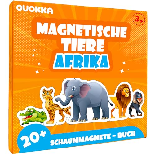 QUOKKA Magnetspiel Kinder ab 2 3 Jahre - 20+ Teilige Afrika-Spiel Magnet Puzzle - Beschäftigung Im Flugzeug Kleinkind - Lernspielzeug für Unterwegs - Reisespiele Lernmagnet für Kinder ab 3 4 5 Jahre von QUOKKA