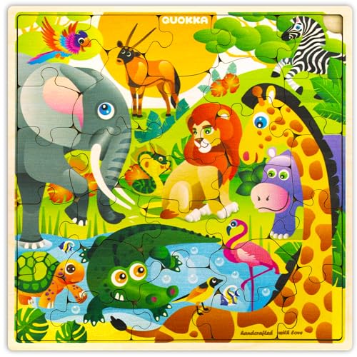 QUOKKA Spielzeug Puzzle ab 3 4 5 Jahre - 28-Teiliges Holzpuzzle Spiele für Kinder - Geschenk Kinderspielzeug für Mädchen and Junge ab 6 7 mit Afrika QUOKKA Spielzeug Puzzle ab 3 4 5 Jahre - 28-Teiliges Holzpuzzle Spiele für Kinder - Geschenk Kinderspielzeug für Mädchen and Junge ab 6 7 mit Afrika von Quokka