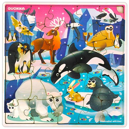 QUOKKA Spielzeug Puzzle ab 3 4 5 Jahre - 28-Teiliges Montessori Holzpuzzle Spiele für Kinder - Geschenk Kinderspielzeug für Mädchen and Junge ab 6 7 mit Polar QUOKKA Spielzeug Puzzle ab 3 4 5 Jahre - 28-Teiliges Montessori Holzpuzzle Spiele für Kinder - Geschenk Kinderspielzeug für Mädchen and Junge ab 6 7 mit Polar von Quokka