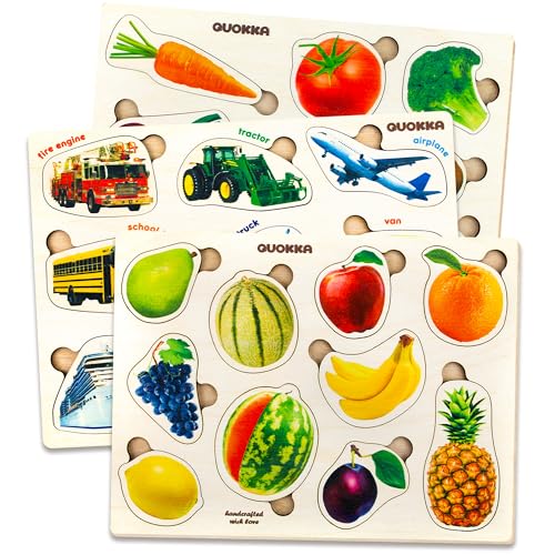 QUOKKA Spielzeug Puzzle ab 1 2 3 Jahre - Montessori Holz Steckpuzzle für Kinder ab 4 - Lernspielzeug Mit Realistischen Früchten für Mädchen and Jungen QUOKKA Spielzeug Puzzle ab 1 2 3 Jahre - Montessori Holz Steckpuzzle für Kinder ab 4 - Lernspielzeug Mit Realistischen Früchten für Mädchen and Jungen von Quokka