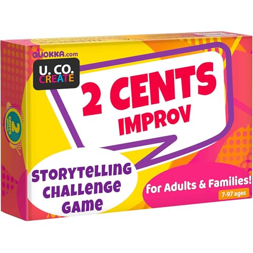 Quokka 2 Cents Family-Friendly Comedy Storytelling Game Cards - 120 Funny and Creative Improv Story Card Games - Fun Groups Gathering, Party Activities, Adult Game Night - 3-8 Storyteller Players von Quokka